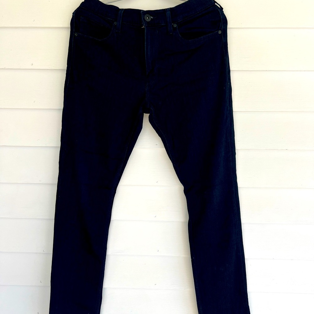 Paige dark wash denim. Dress denim skinny jean. Size 31. Significant stretch.